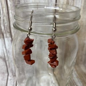 Brown stone bead hanging Earrings - 2 in